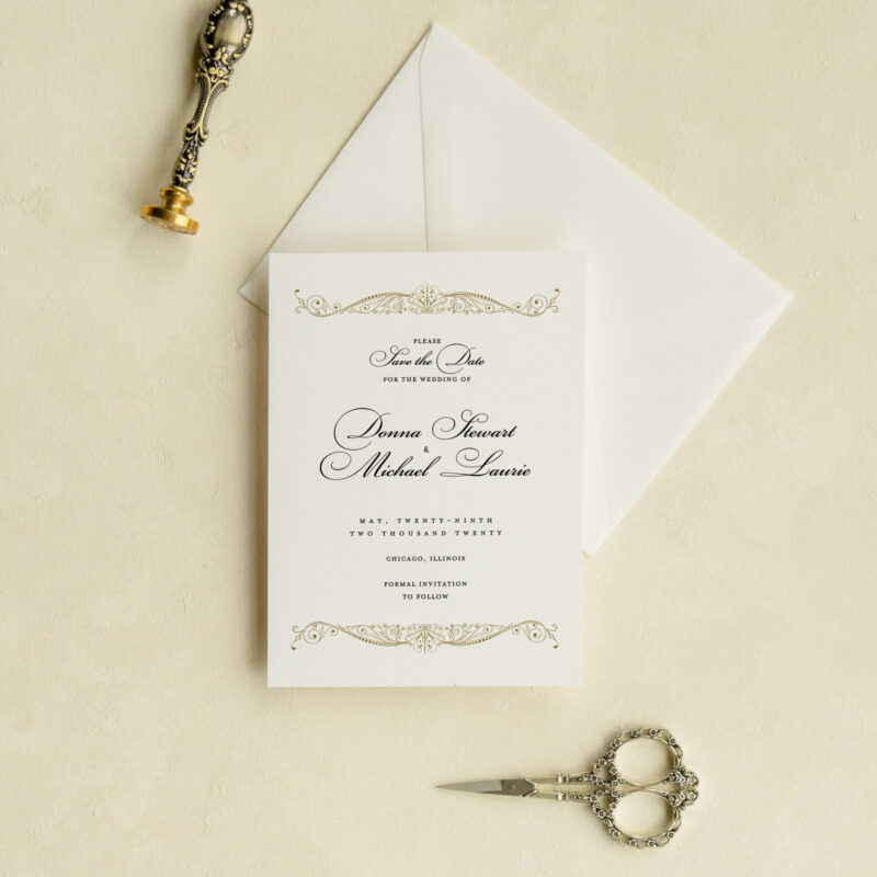 Save the date card - Carnation design
