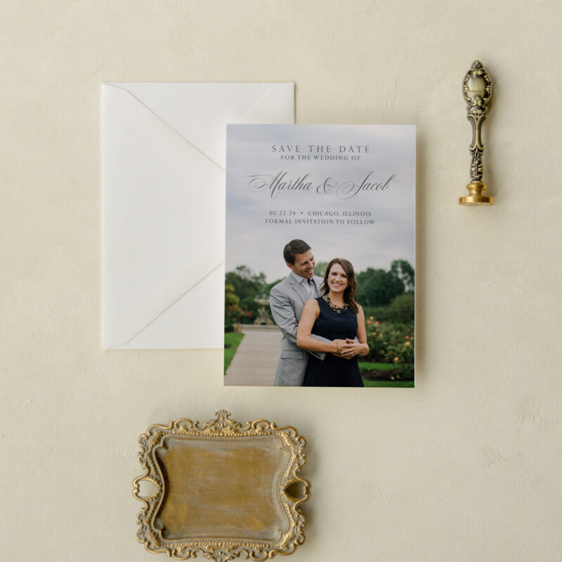 Save the date card - Monterey design