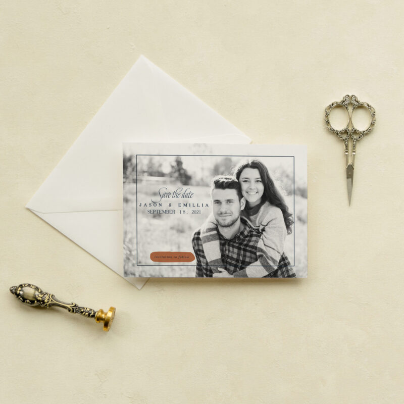 Save the date card - Narcissus design