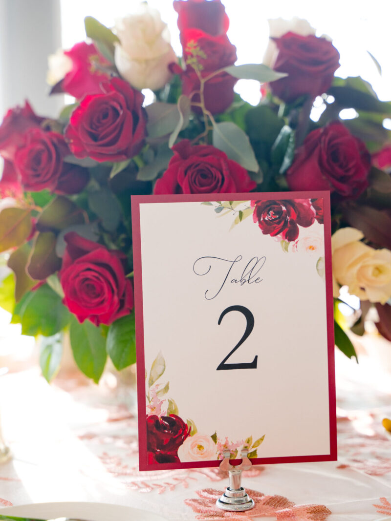 "Lydia" layered table number