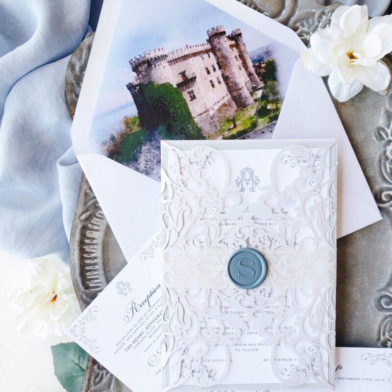 Couture "Lancelot" laser cut invitation