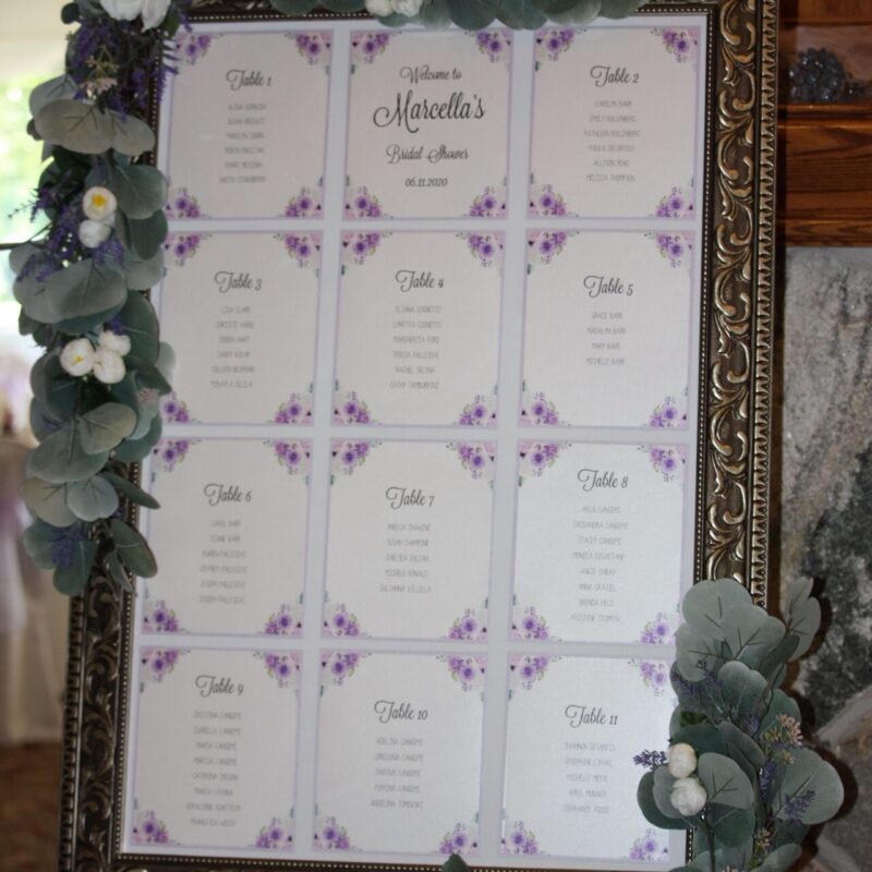 "Marcella" seating arrangement cards