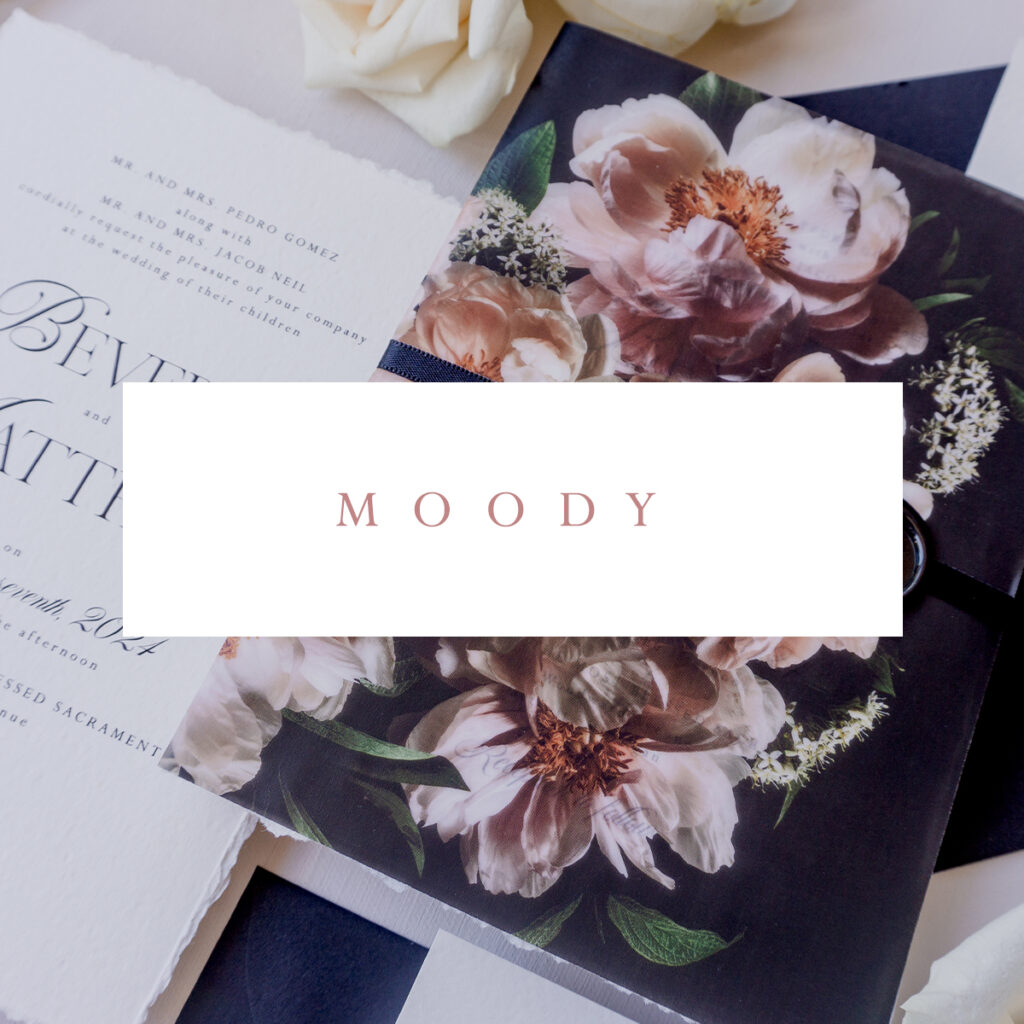 moody wedding invitations
