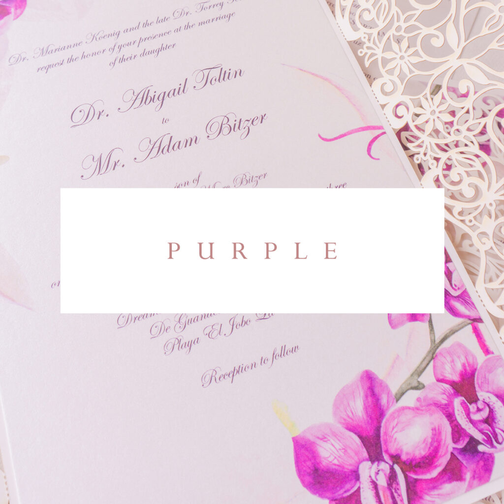 purple wedding invitations