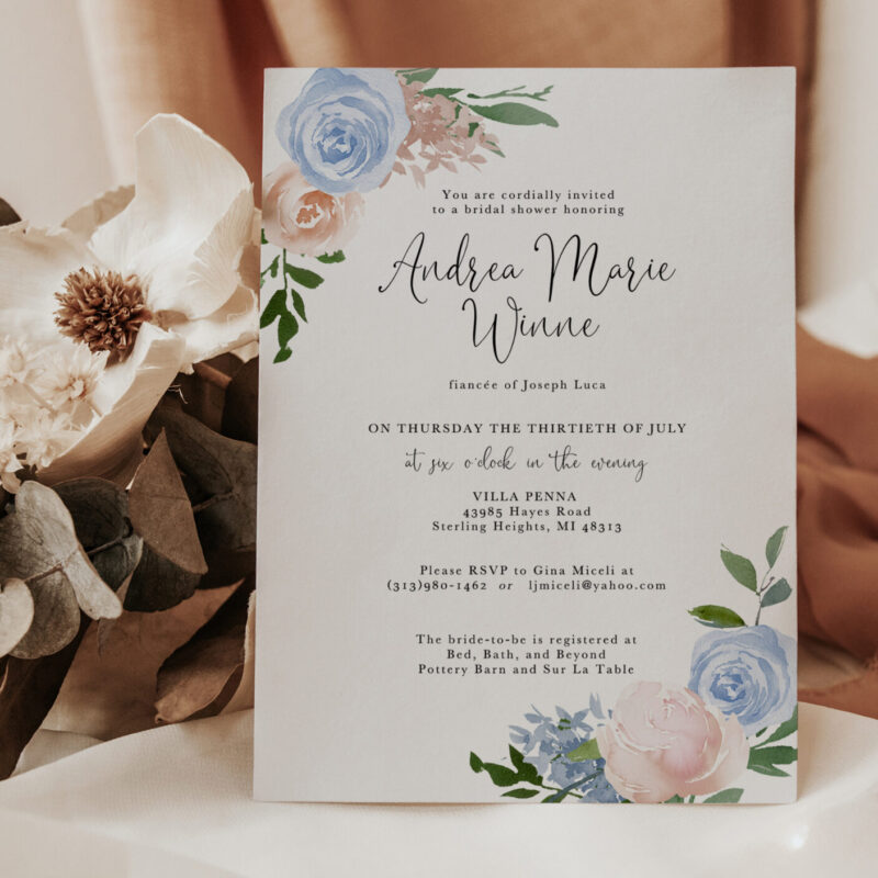 "Andrea" rustic floral bridal shower