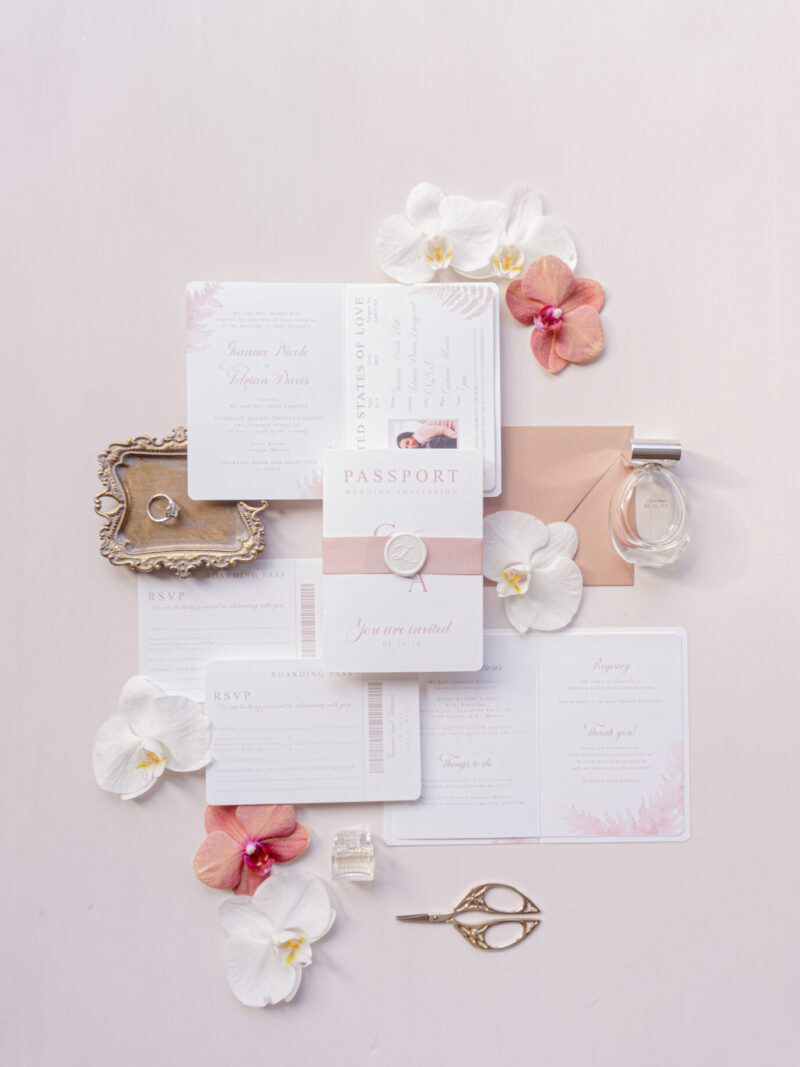 romantic destination wedding invitation wedding passport