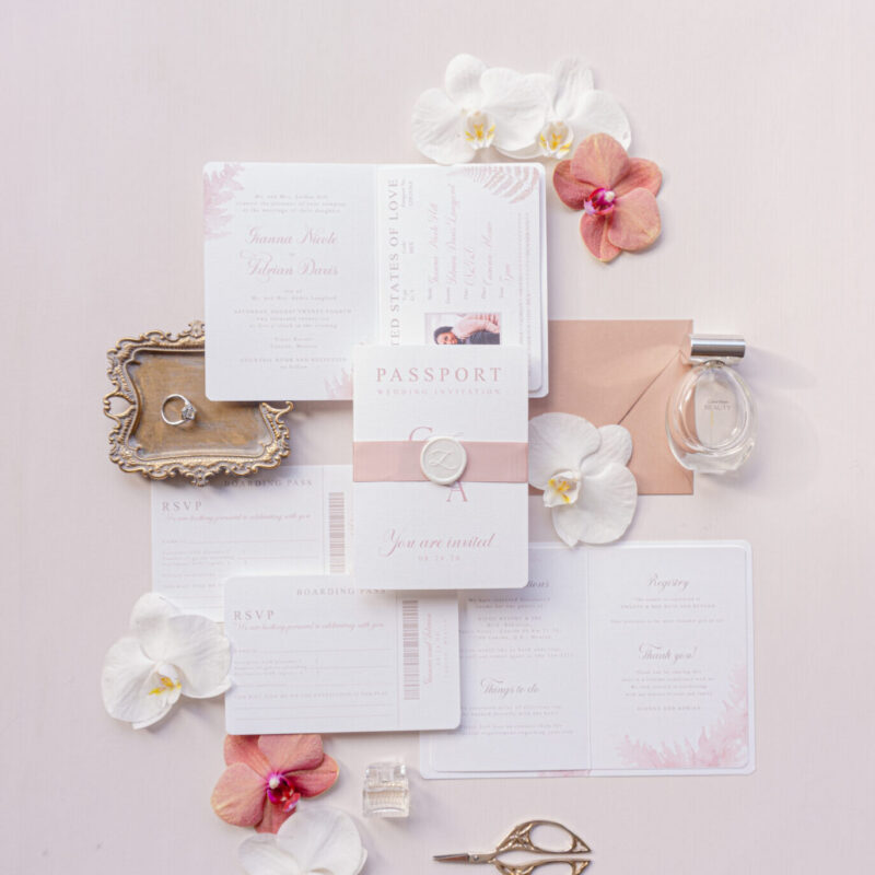 romantic destination wedding invitation wedding passport