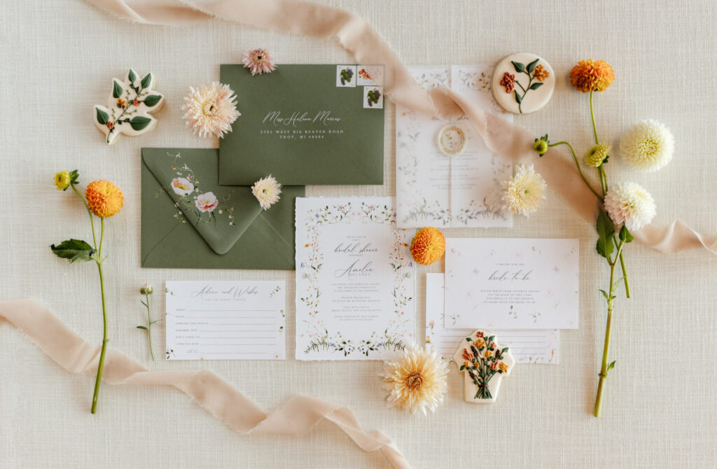 garden wedding invitation suite