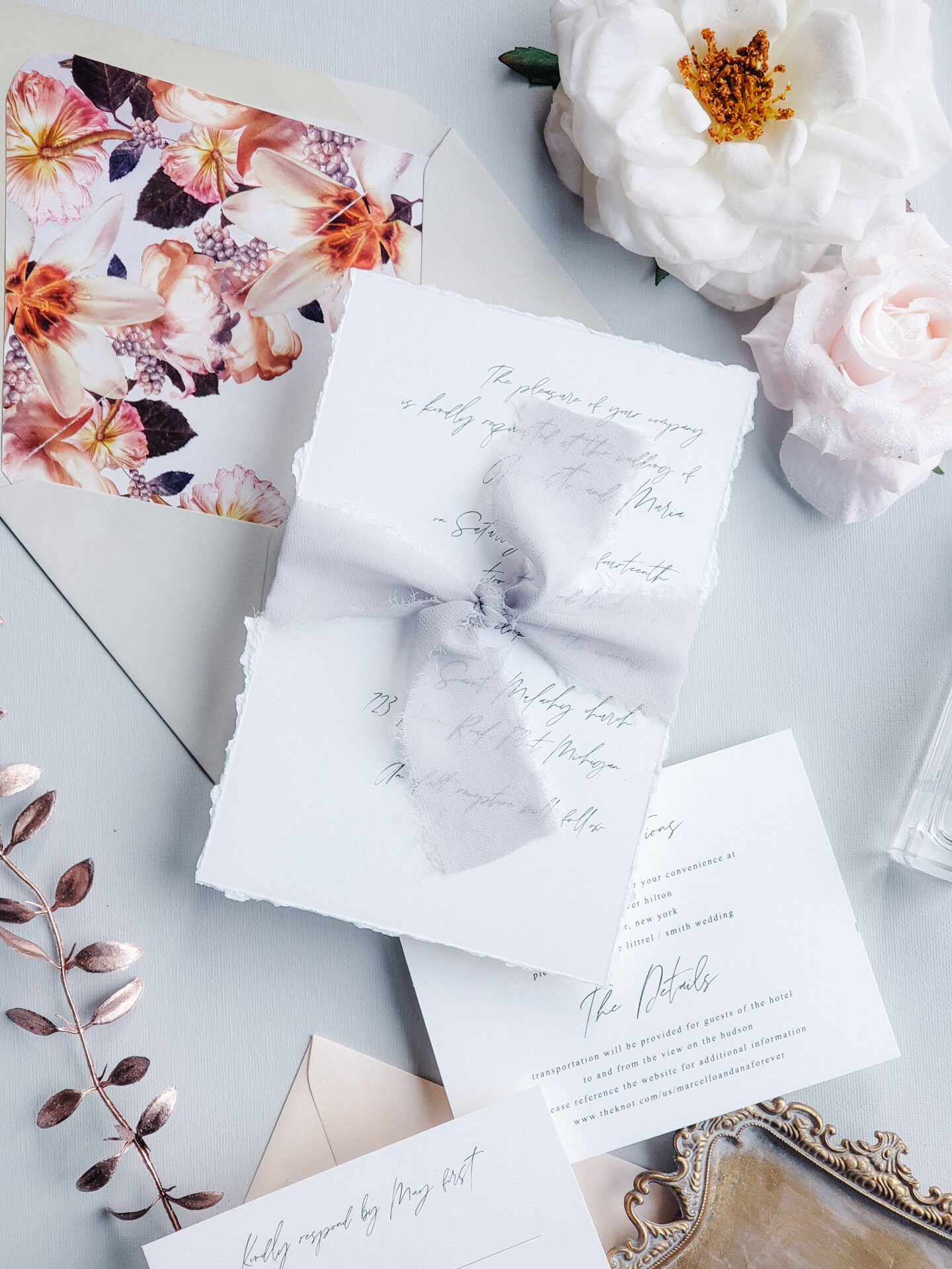 Cardstock bands - Designed with Amore Wedding Invitations and Stationery