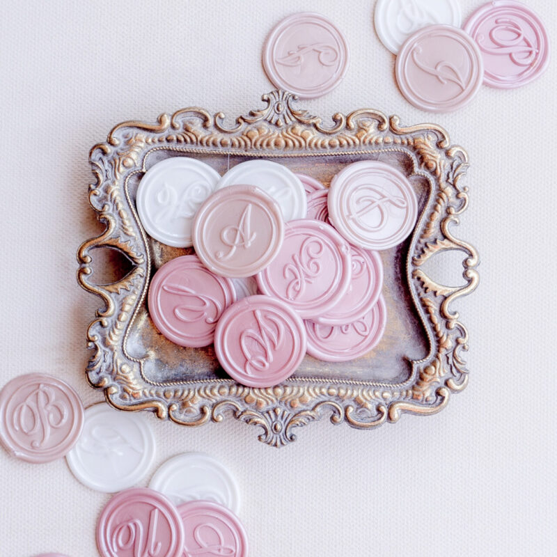 Single Initial wax seal (classic cursive)