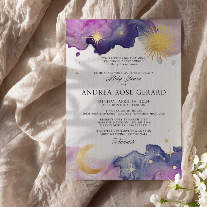 "Andrea" moon themed baby shower