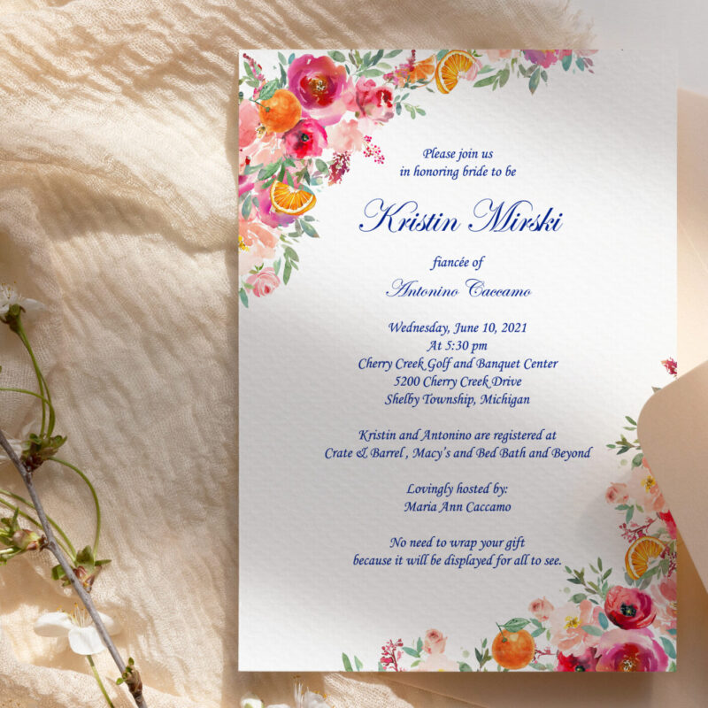 "Karen" bright wildflower elegant shower