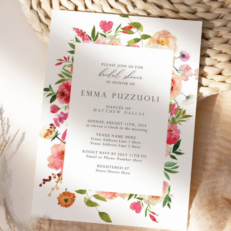 "Emmaline" bright frame bridal shower