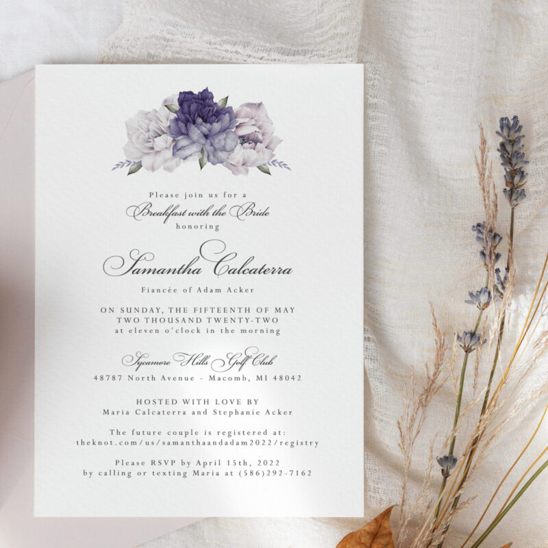 "Samantha" simple lavender elegant