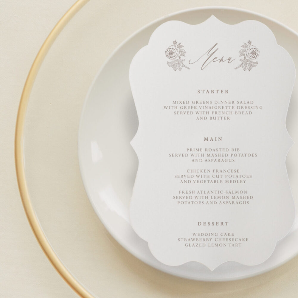 die cut menu