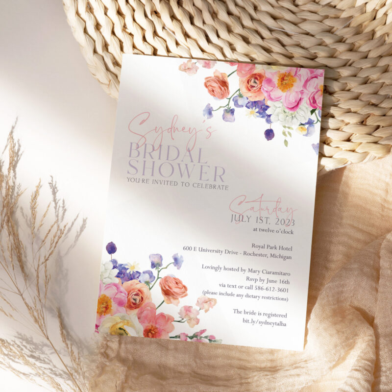 Bridal shower invitation card