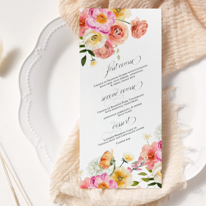 Menu cards
