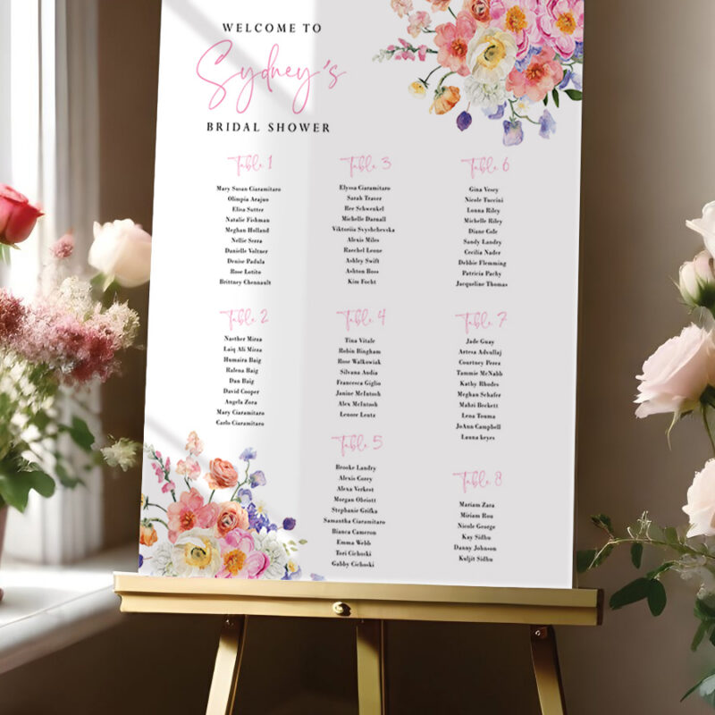 Seating arrangement sign