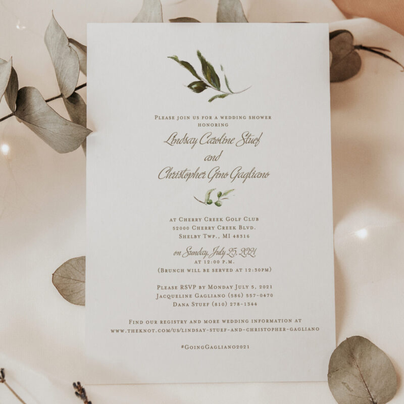 "Napa" bridal shower simple (Naples design)