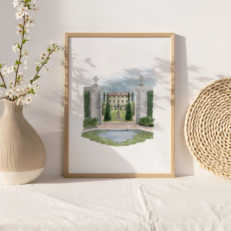 Villa Balbiano - Digital watercolor