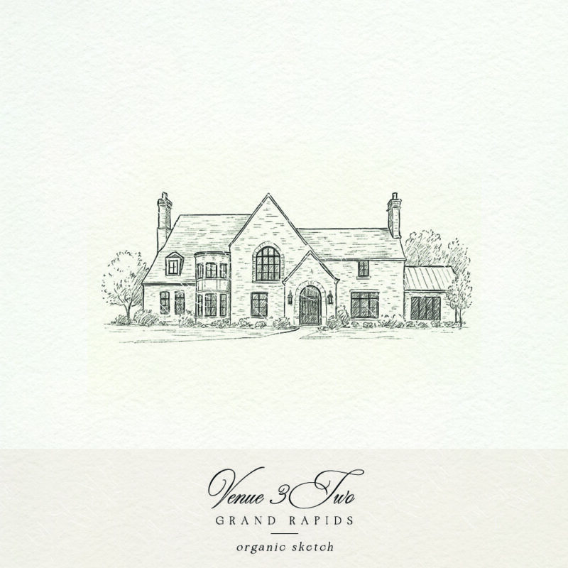 Sketch of Venue3Two in Grand Rapids for wedding stationery