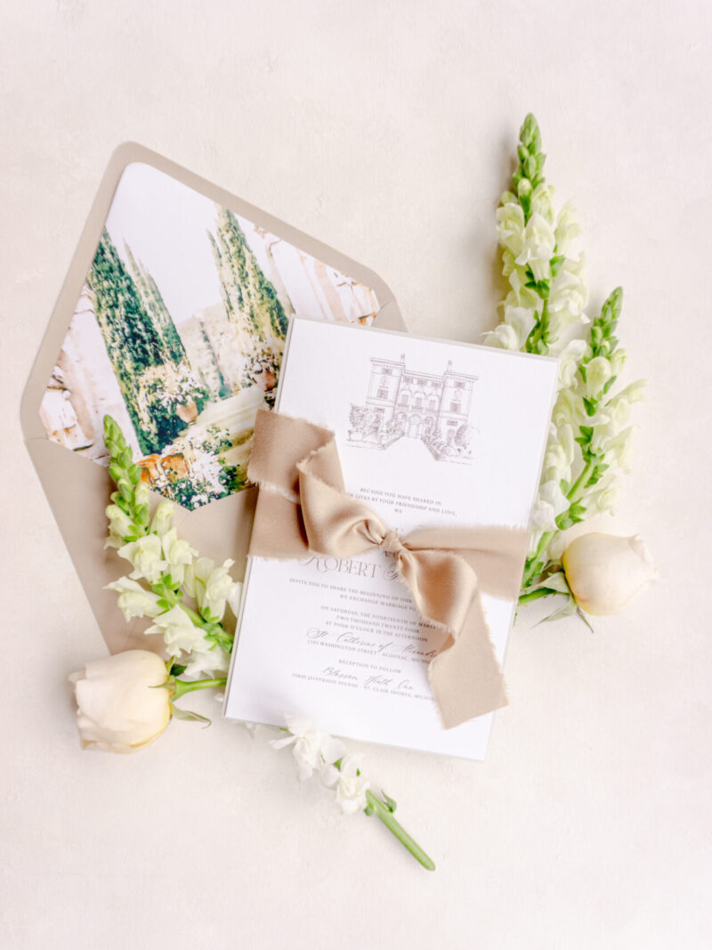 Beautiful custom wedding invitations featuring luxury designs and personalized options for modern and elegant weddings.