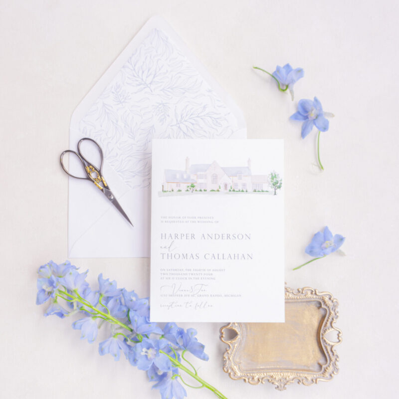 Venue 3Two wedding invitation suite with Venue Illustration