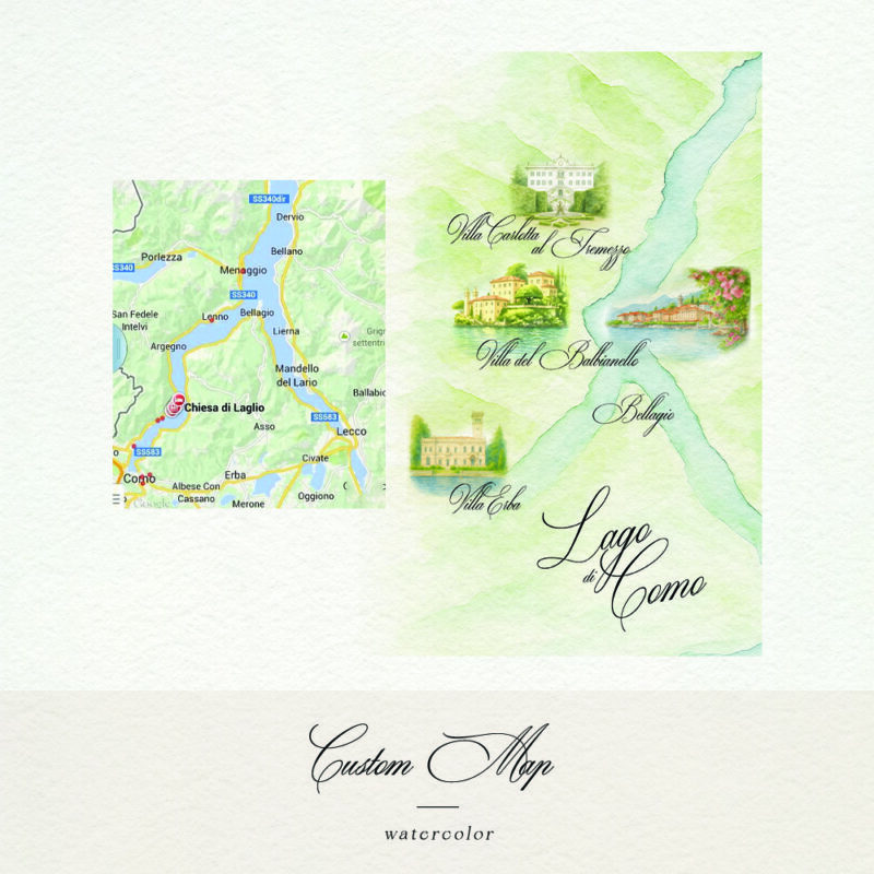 Custom watercolor map