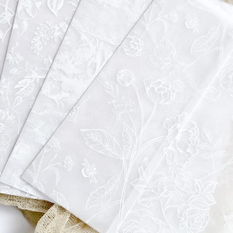 White ink printing vellum wrap