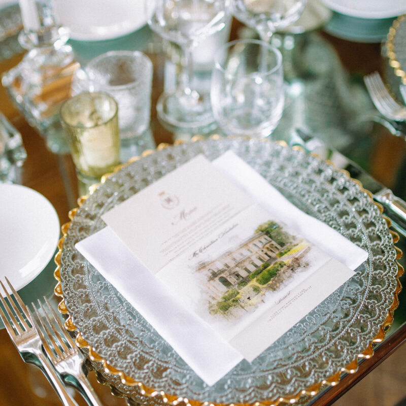 Couture 'Hana and Mario' Menu with venue name card band