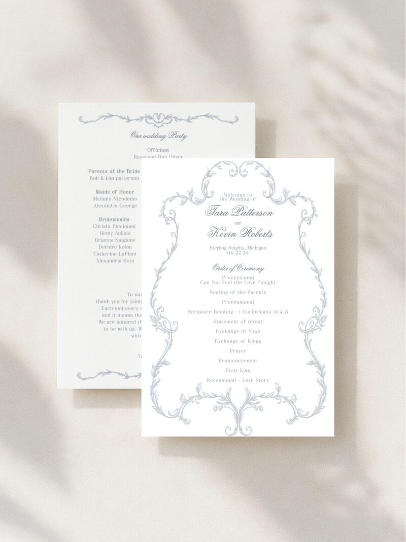 Wedding Program - Coordinate to any design