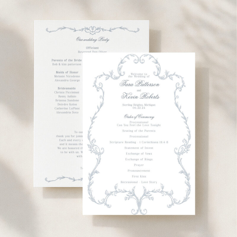 Wedding Program - Coordinate to any design