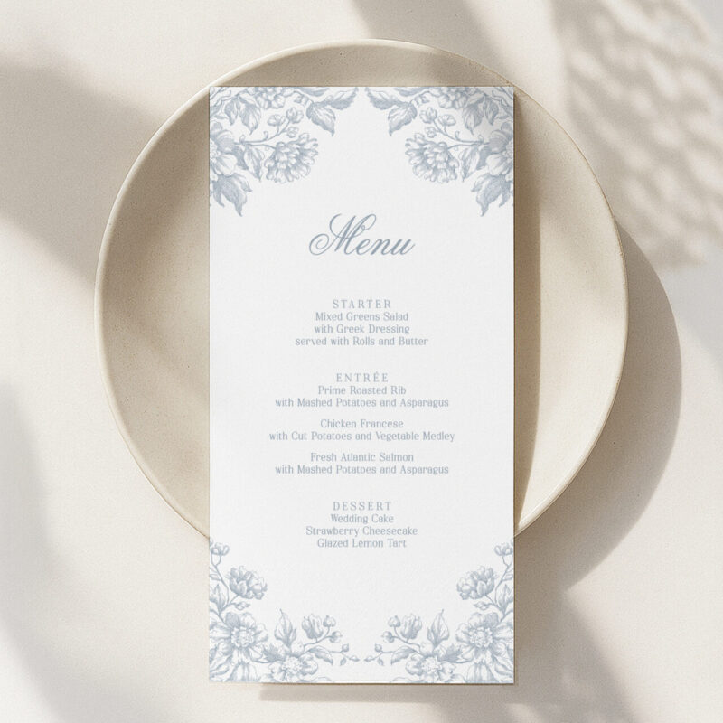 Menu card - Coordinate to any design