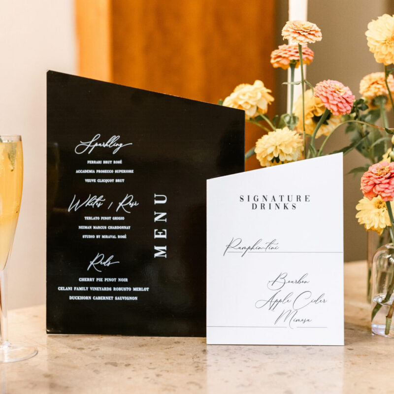 Menu and signature bar sign - tiered