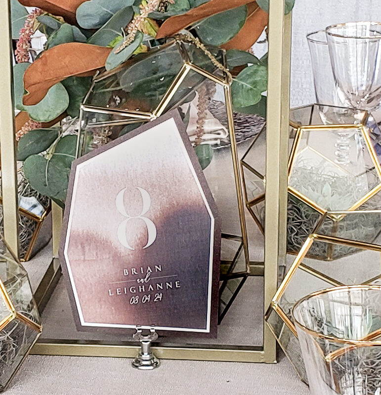 Layered Watercolor Boho table number