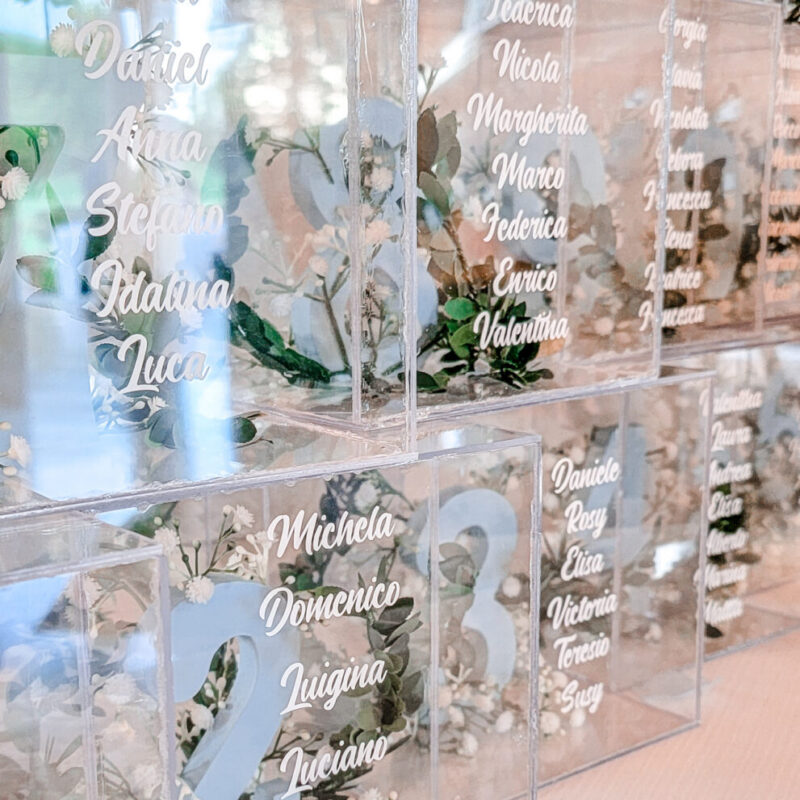 Custom acrylic cubes seating chart