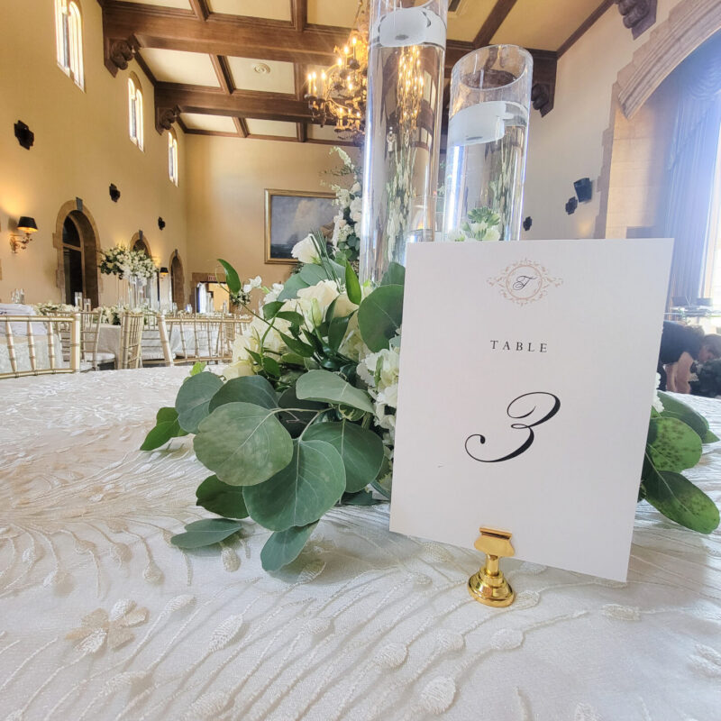 Simple flat table card Alhambra design