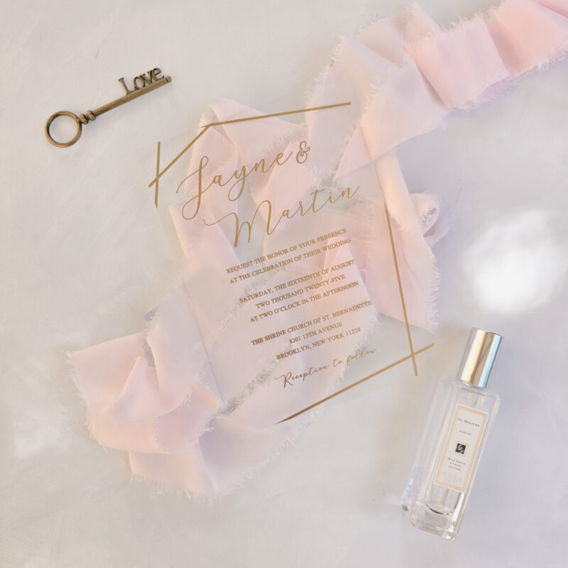 Modern clear plexiglass invitation card