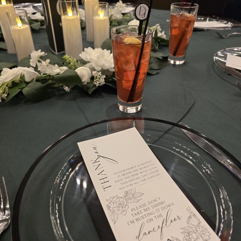 Modern layered menu cards