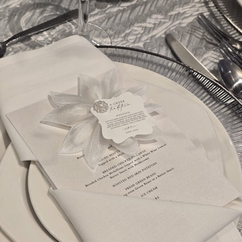 Elegant romantic Koufeta die cut tag