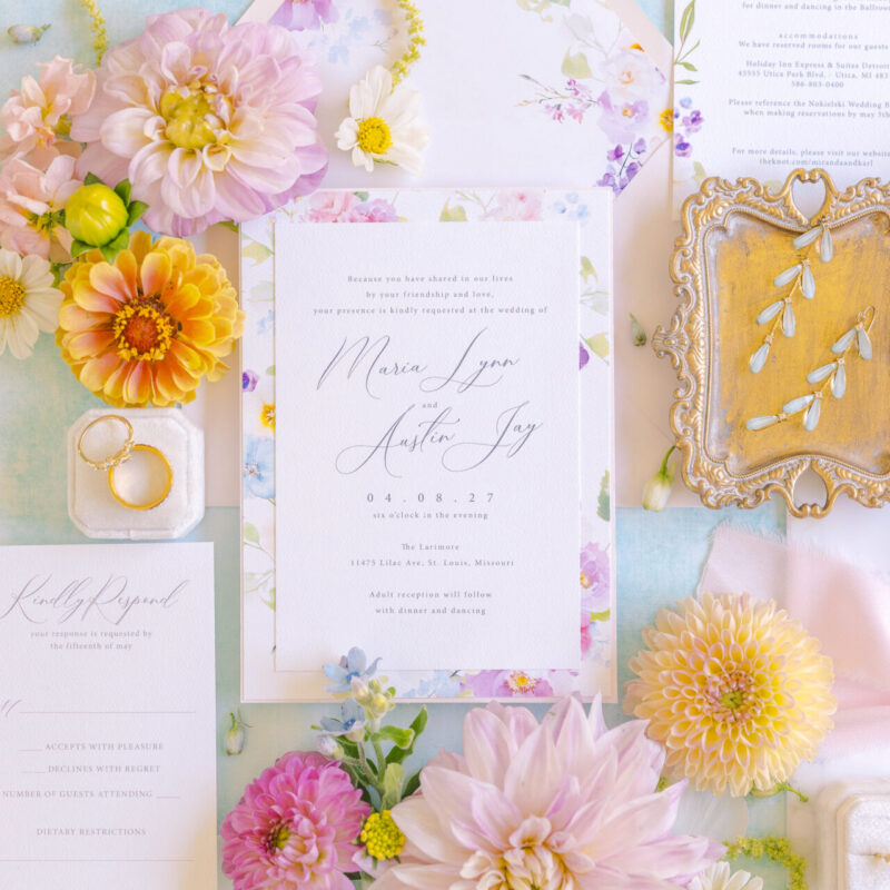 spring garden wedding invitations