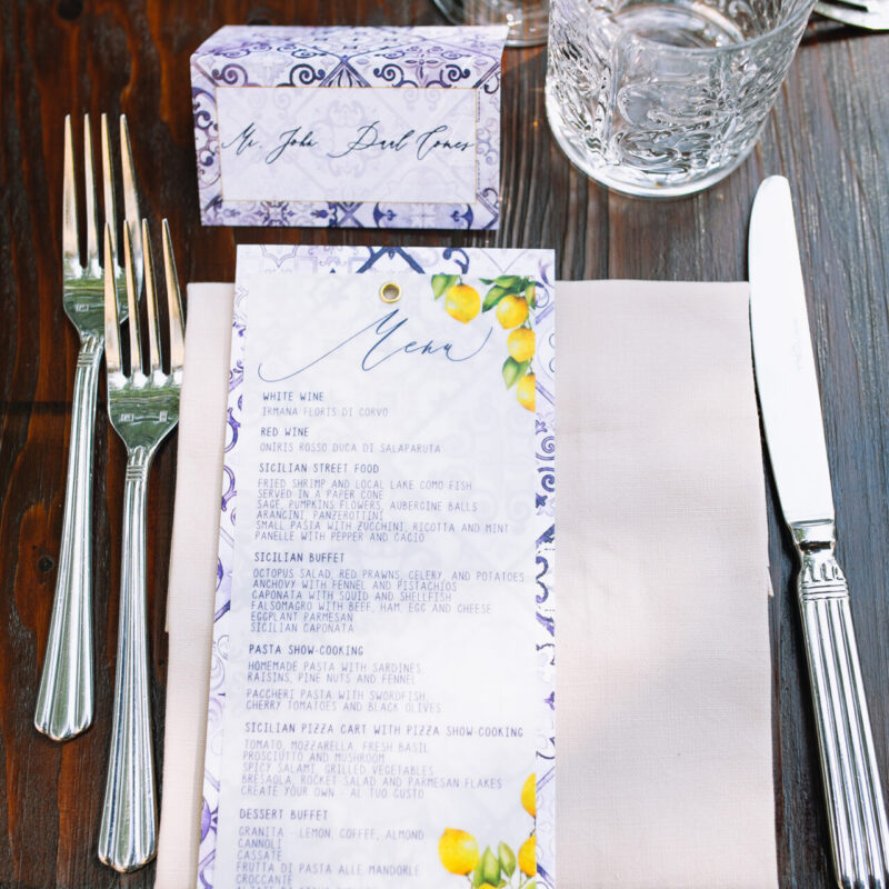 Layered Menu card - Sorrento design