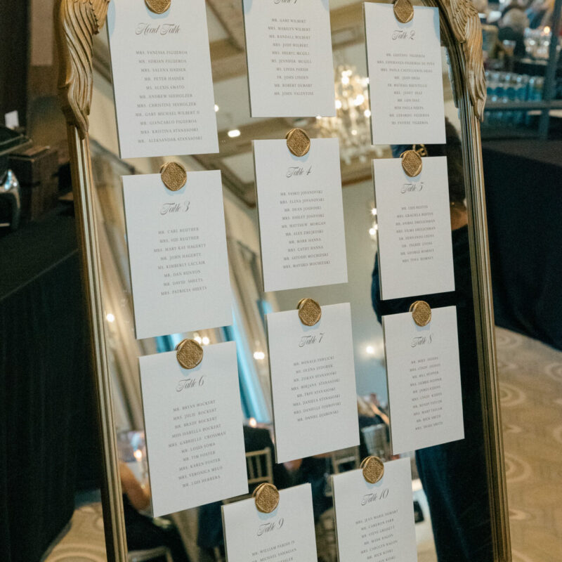 Mirror seating arrangement with wax seals