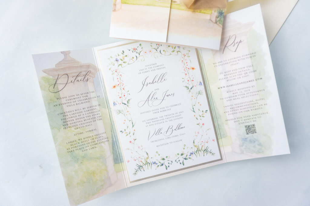 lake como italian wedding invitations