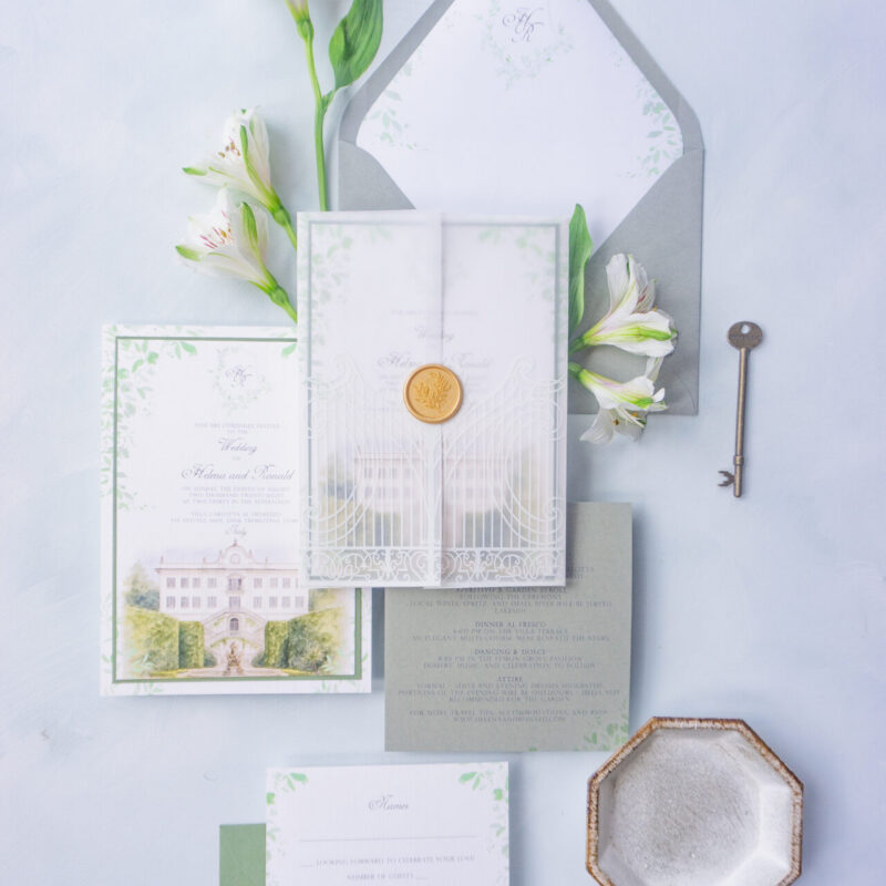 european wedding stationery inspired by lake como