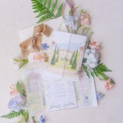 villa balbiano gatefold wedding invitation suite