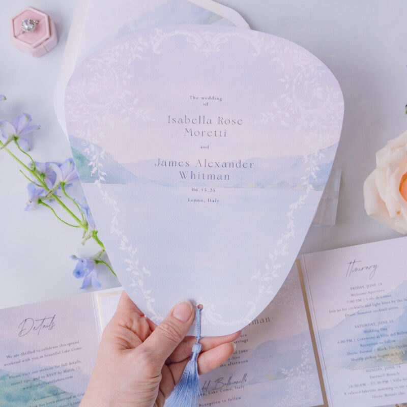 Opulent die cut program fan with tassel