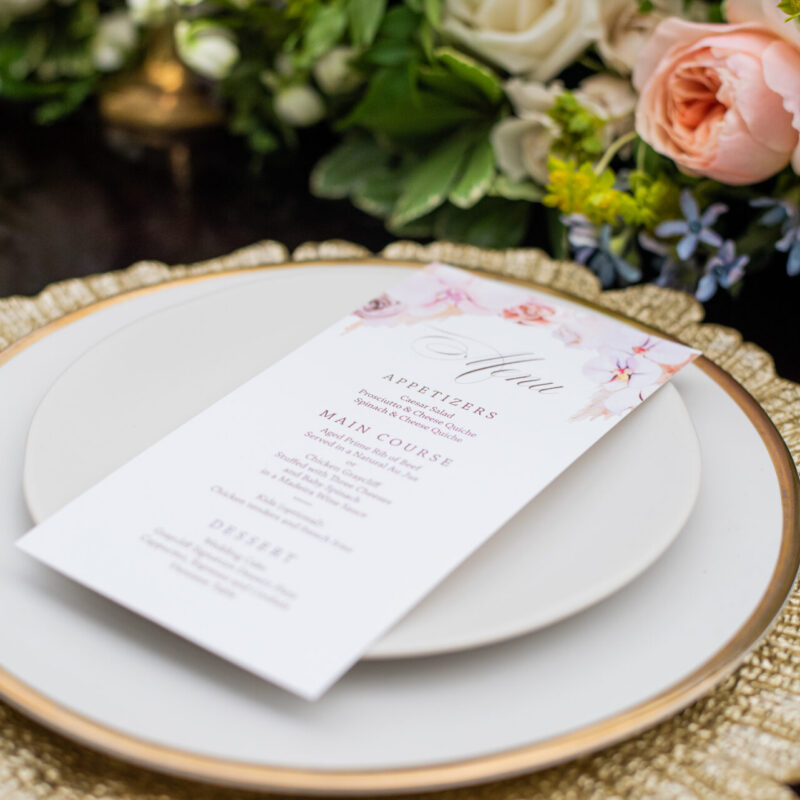 Flat menu card Matera design