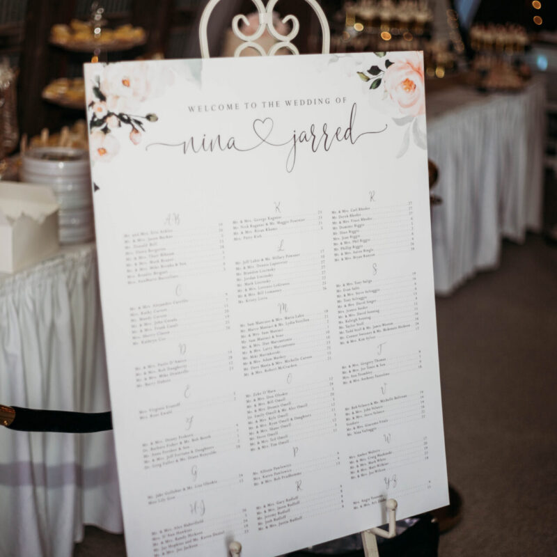 Garden seating chart Alexandria design