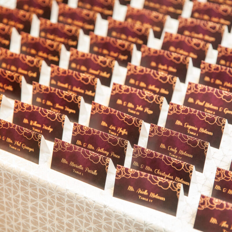 Tented name card Budapest design